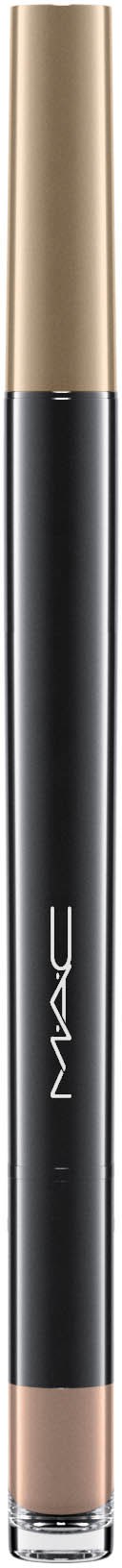 En makeup-penna för concealer med beige lock och svart kropp, märkt NARS, står lodrätt på svart bakgrund.