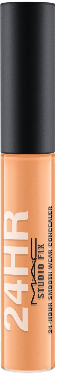 Beige Flüssig-KonGCEALER in einer Tube mit schwarzem Deckel, beschriftet mit '24H' und 'Studio Fix'.