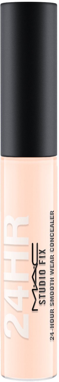 Ein Lippenstift mit schwarzem Deckel und hellrosa Flüssigkeit, beschriftet '24H Studio Fix.'