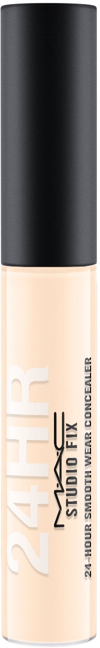 Ein Concealer mit schwarzem Deckel und beiger Flasche, beschriftet '24HR Studio Fix' zur Abdeckung von Unvollkommenheiten.