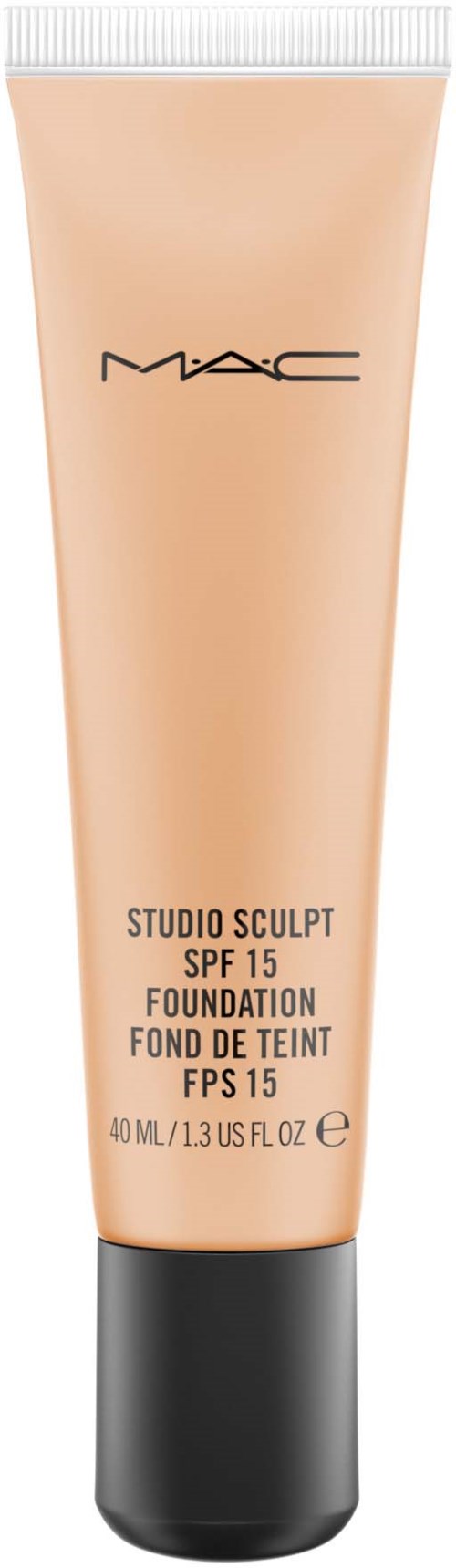MAC Studio Sculpt foundation med SPF 15 i en beige tub. Innehåller 40 ml. Ger jämn hud.