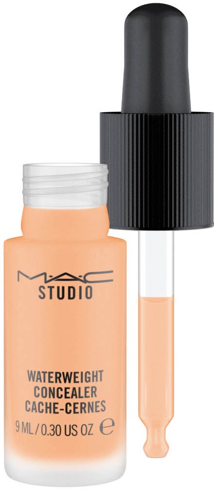 En flaska MAC Studio Waterweight Concealer med en dropper för applicering.