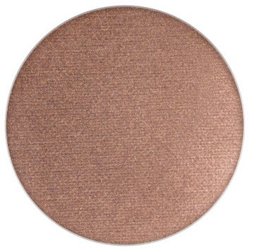 Ronde make-up blush met een glanzende, lichtbruine kleur.