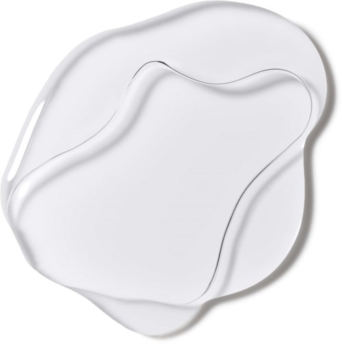 Een wit huidverzorgingsproduct met een glad, onregelmatig vorm, waarschijnlijk een crème- of lotionverpakking.