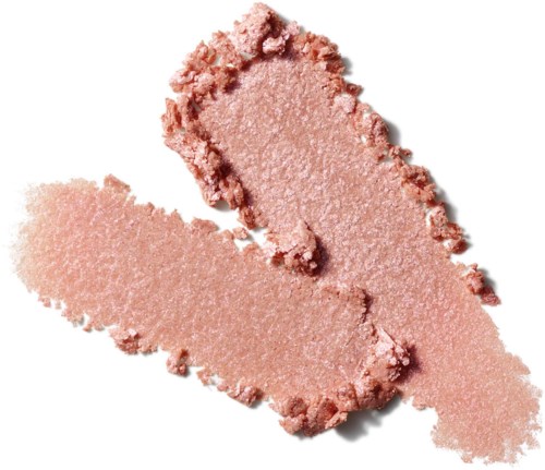 Pink blush or eyeshadow in a broken, swiped pattern with some rough edges.