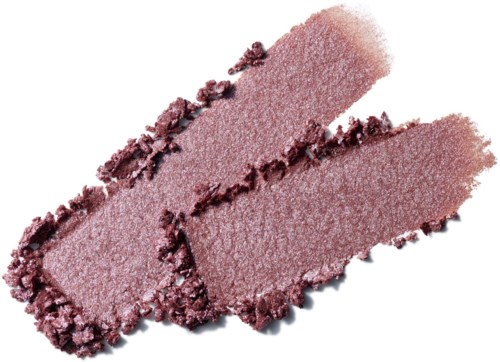 Two swatches of shimmery pink eyeshadow with rough, crushed edges.
