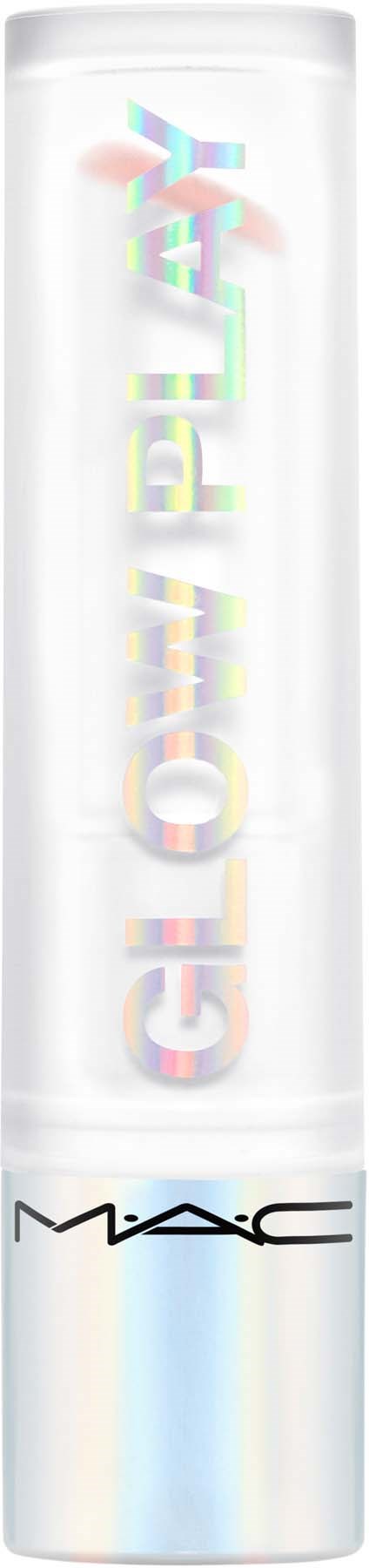 En vit cylindrisk tub med holografisk text som säger "COLORFUL" och en svart MAC-logga.