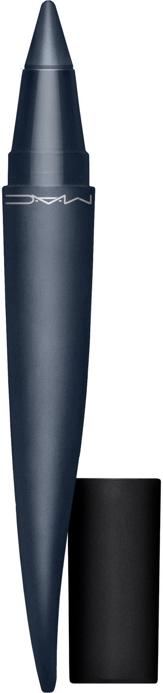 En svart makeup-penna med avtagbart lock, troligen en eyeliner eller brynproduct, med MAC-märket på.