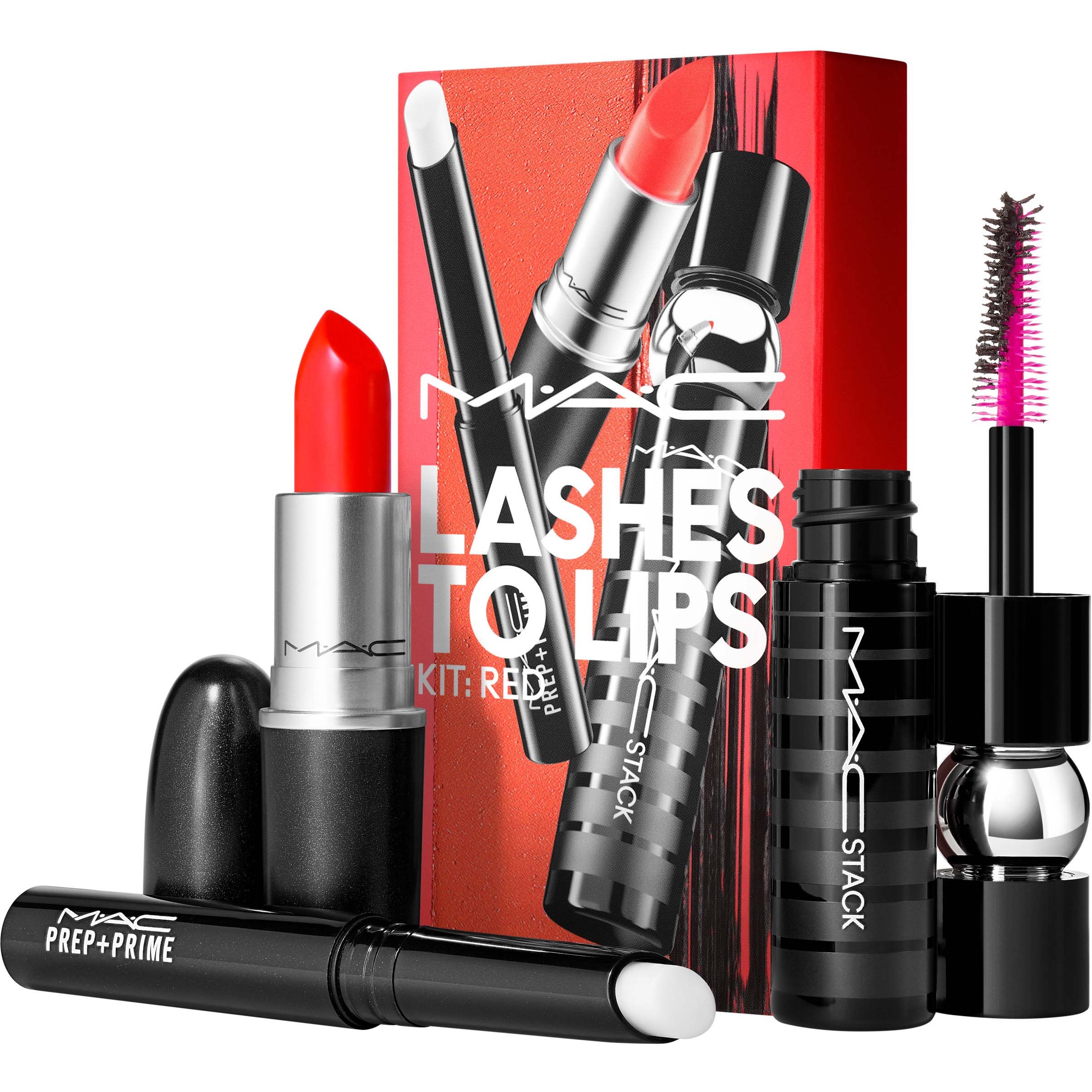 Läs mer om MAC Cosmetics Lashes To Lips Kit Red