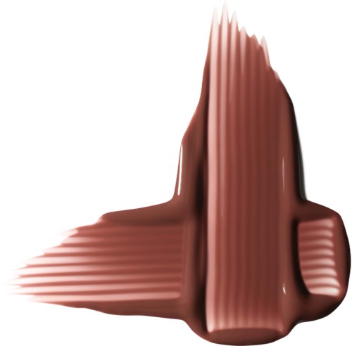Een bruin vorm met ribbels, lijkt op een stuk chocolade of een speelse sculptuur.