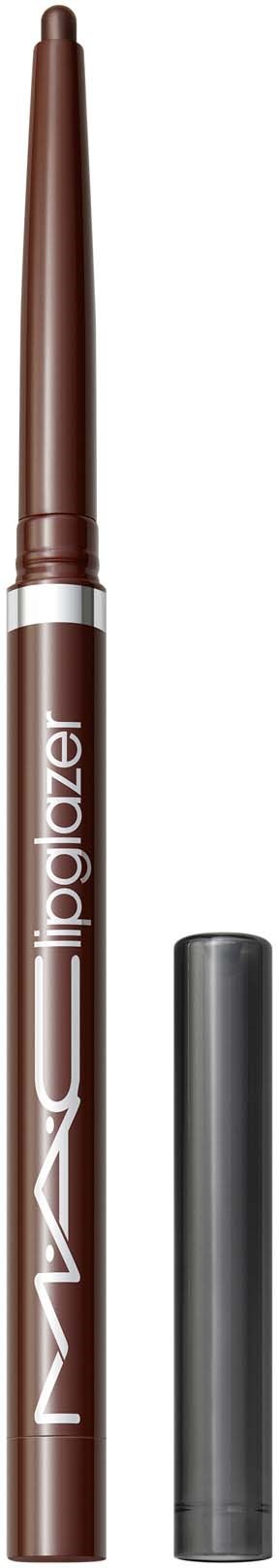 Een bruine lipliner met dop, gemarkeerd 'MAC'.