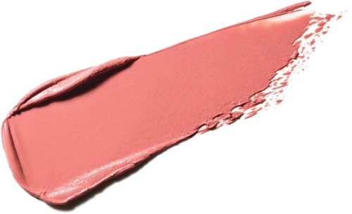 Blush eller läppstiftssmink på en vit yta. Slät och lätt glänsande textur. Lång, ojämn kant.