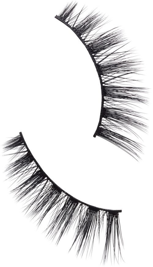False eyelashes with thick, long, and dark lashes on a white background.
