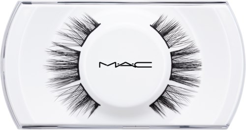 False eyelashes in a clear case with the MAC logo in the middle.