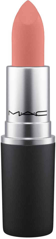 Ein Lippenstift mit hellem Rosa und silber-schwarzem Tubus.