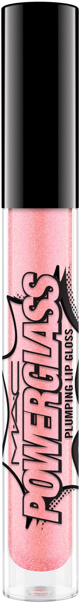 En rosa läppglans med svart lock och 'Powerpuff Girls'-logga på tuben.