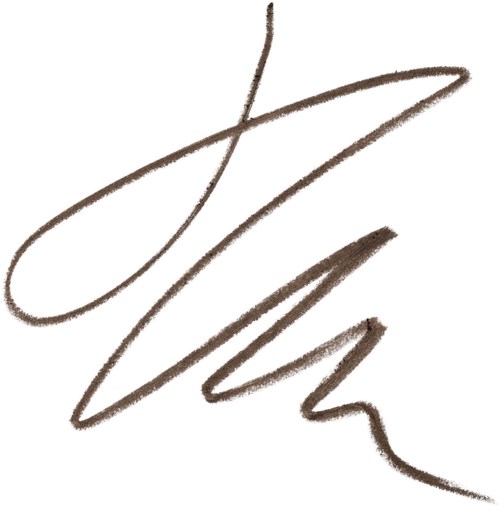 Brązowe, abstrakcyjne logo podpisu lub ręcznie pisanego stylu z płynnymi liniami.
