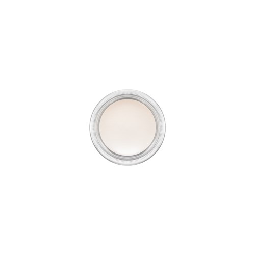 Een ronde, doorzichtige container met een witte binnenkant, mogelijk een deksel of een kleine schaal.