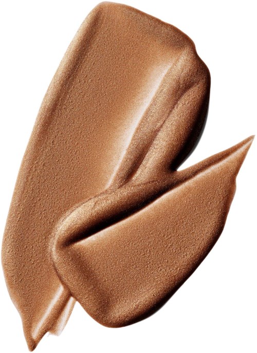 En cremet, brun makeup-ting med en glat, børstet tekstur og spids ende.