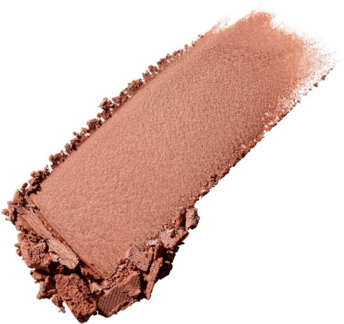 A crushed peach-colored eyeshadow with a smooth section and rough edges.