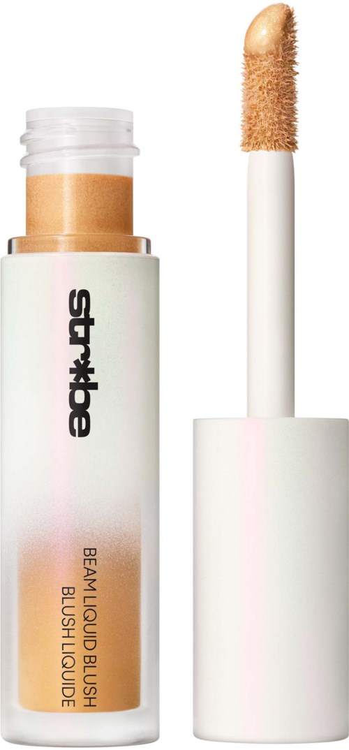 Een make-up stick met een witte dop en beige vloeistof die op de huid kan worden aangebracht.