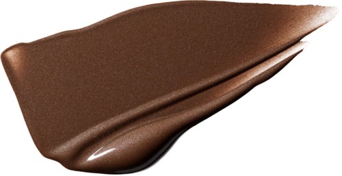 A smear of brown cosmetic or makeup product with creamy texture on a black surface.