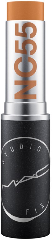 MAC Studio Fix Concealer Stift mit beigem Deckel und schwarzem Boden, etiketti N55.