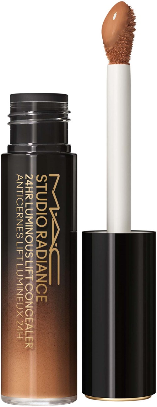 Lippenbalsem (lipgloss) tube met applicator en zwarte dop, bevat glanzende, nude kleurige lipgloss.