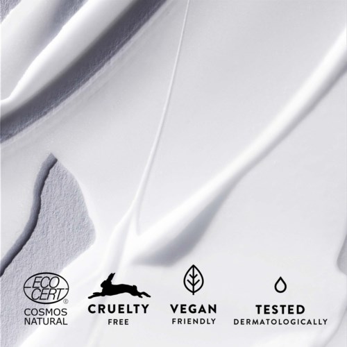 Icons show the product is eco-friendly, cruelty-free, vegan, and dermatologist tested.