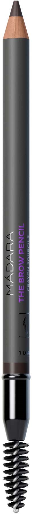 En sminkpenn med vridbar design, med beige tupp og svart kropp, merket 'Maybelline' og 'The Falsies Lash Lift.'