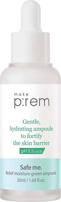 A white bottle with a dropper cap, labeled 'Gentle, hydrating ampoule for skin barrier.'
