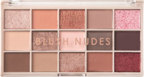 MUA Makeup Academy Eyeshadow Palette 15 Shades Blush Nudes