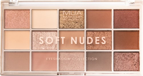 MUA Makeup Academy Eyeshadow Palette 15 Shades Soft Nudes