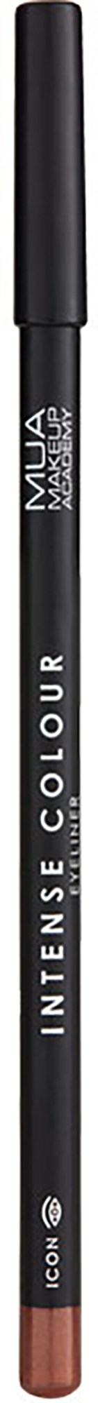 A black pen with white and brown text, labeled 'Intense Colour' and 'MUA.'