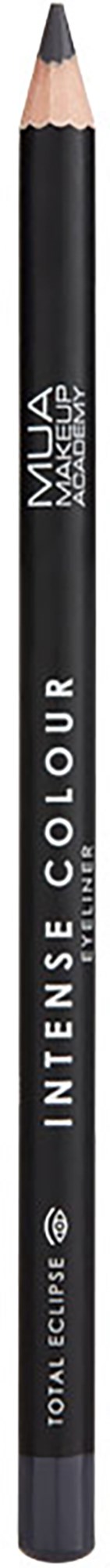 A black makeup pencil labeled 'Intense Colour' and 'MUA' with a sharpened tip.