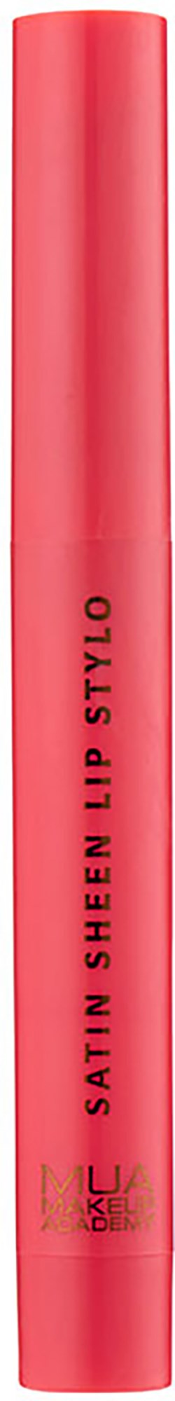 Różowa szminka z napisem "SATIN SHEEN LIP STYLO".