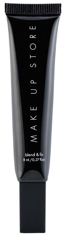 En svart tub med vitt text som säger "MAKE UP STORE" och innehåller en kosmetisk produkt.