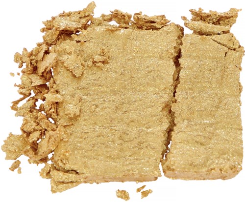 Two beige, rectangular, layered snack pieces with some broken crumbs around.