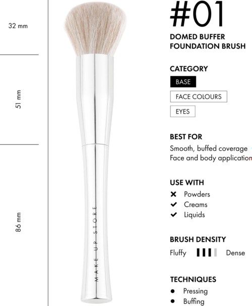 Make Up Store Domed Buffer Foundation Brush #01 0 stk