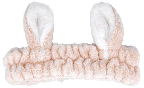 Mjukt, rosa pannband med fluffy kaninöron. Designad för barn, tillverkad av plyschmaterial för komfort.