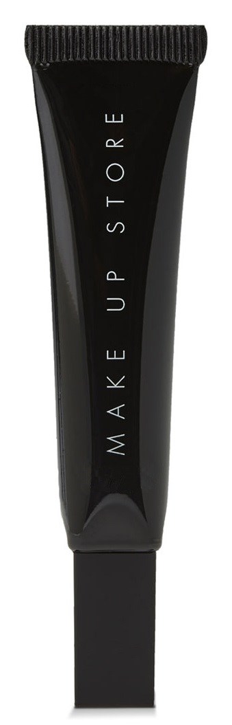 En svart tub med orden "MAKE UP STORE" skrivet vertikalt på den.