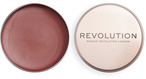En rund sminke blush og lokket ved siden av, med 'Revolution' skrevet på.