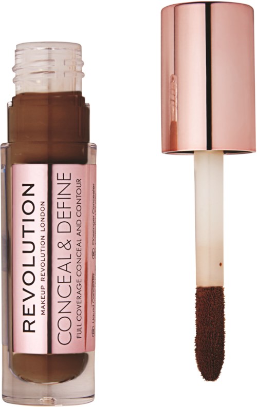 Ein Lippenstift mit Applikatorschwamm, gefüllt mit brauner Lippenfarbe.