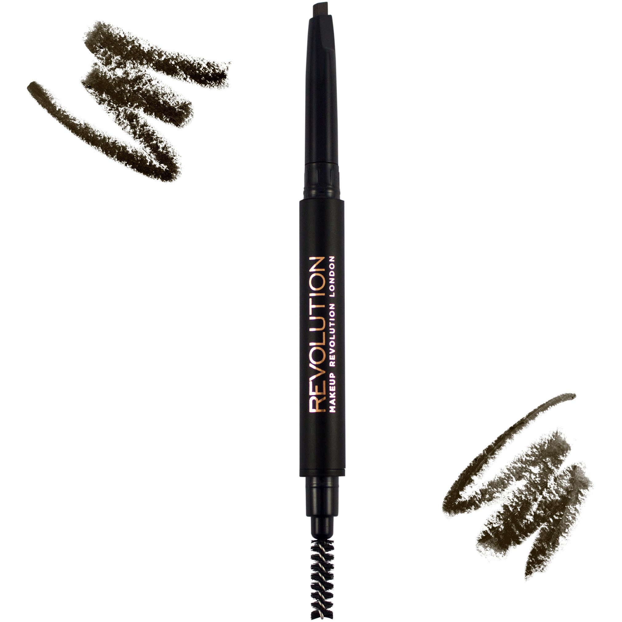 Alternativ bild 1 för Makeup Revolution Duo Brow Pencil Dark Brown