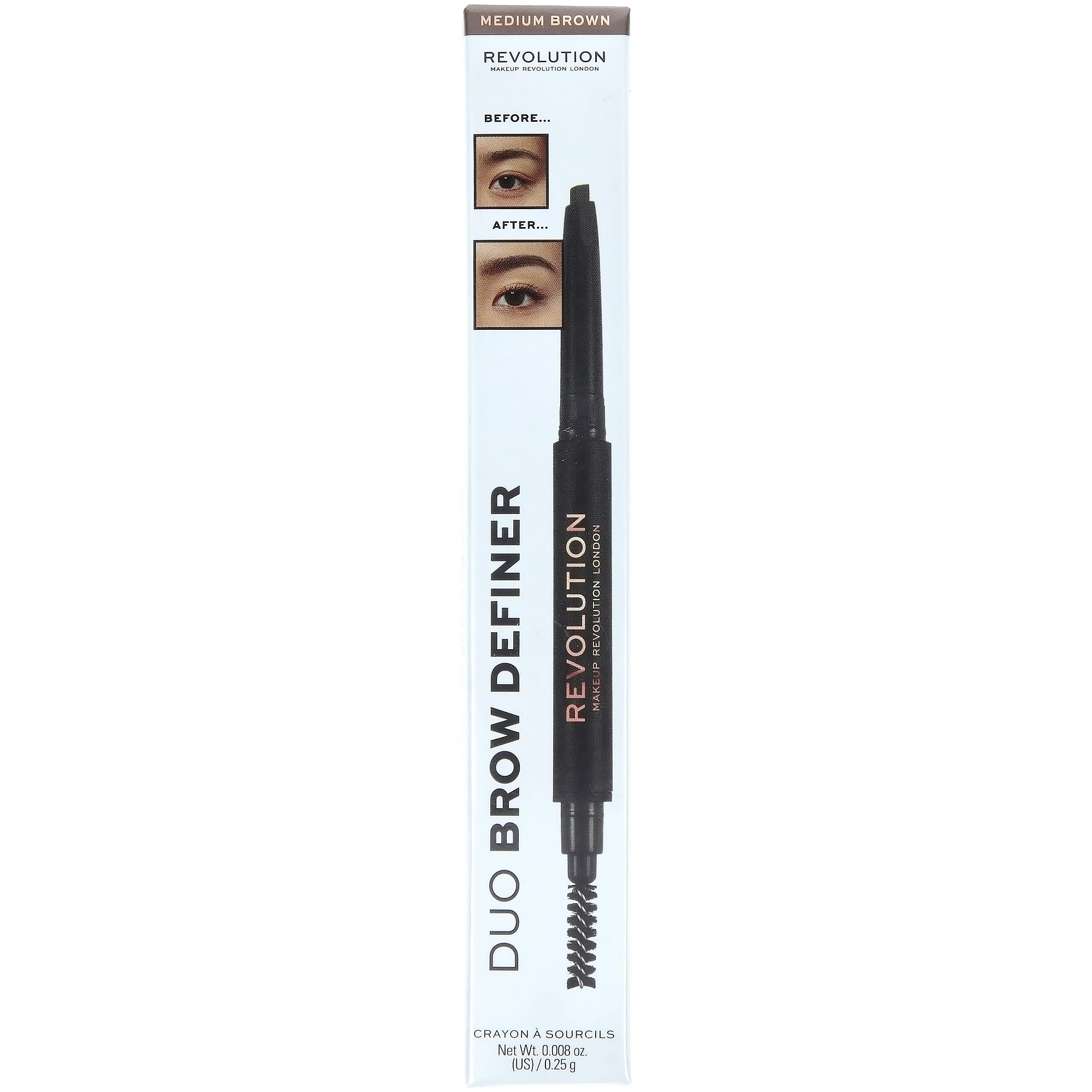 Revolution Beauty London Duo Brow Pencil Medium Brown (obrázok 3)