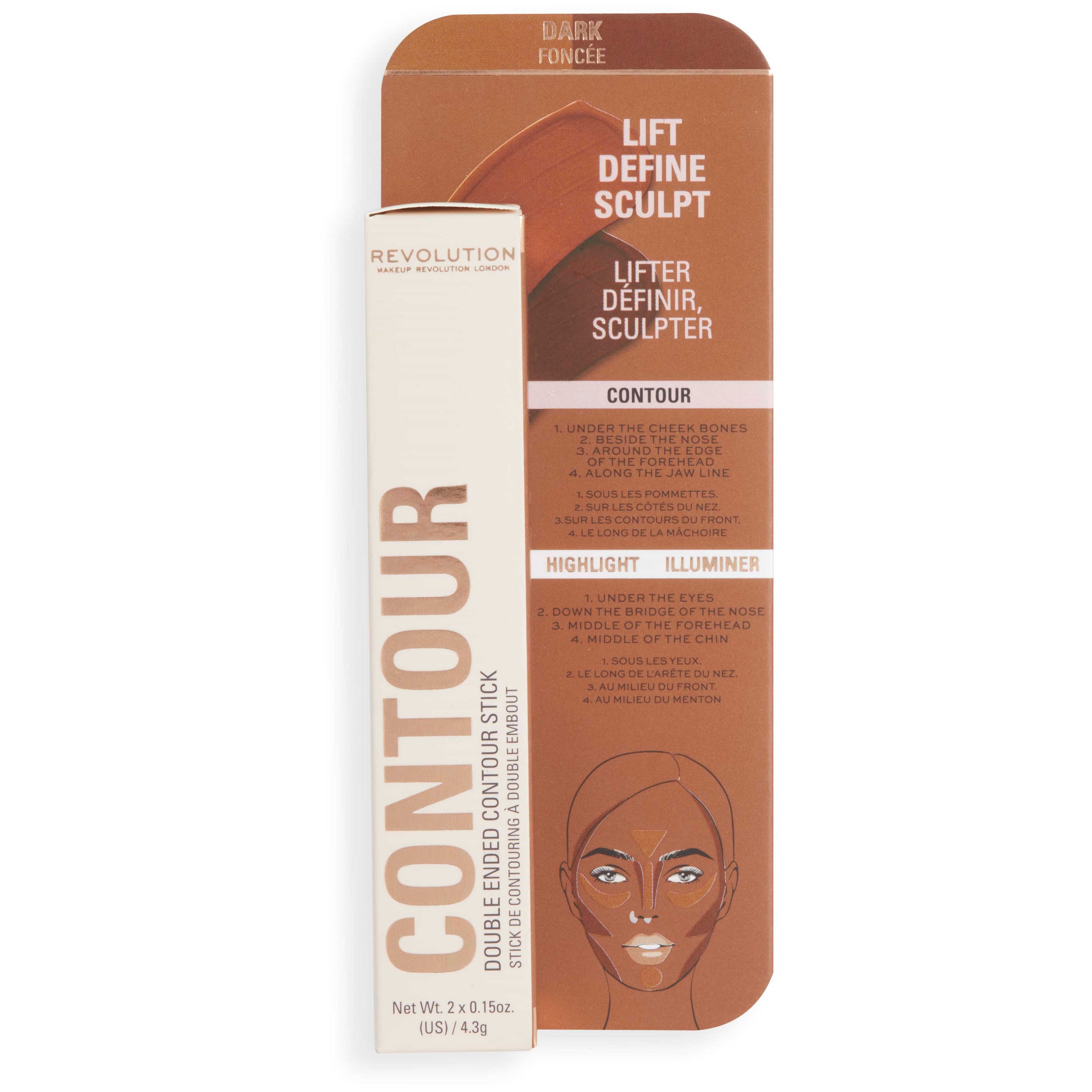 Revolution Beauty London Fast Base Contour Stick Dark (obrázok 3)
