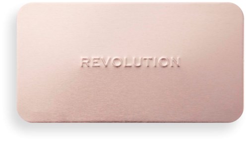 Pehmeä vaaleanpunainen suorakulmainen esine, jossa on teksti 'REVOLUTION'.