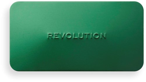 Vihreä suorakulmainen esine, jossa lukee "REVOLUTION" keskellä.