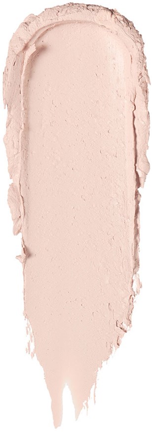 Ett streck av ljus rosa kräm eller smink, spridd vertikalt med ojämna kanter.