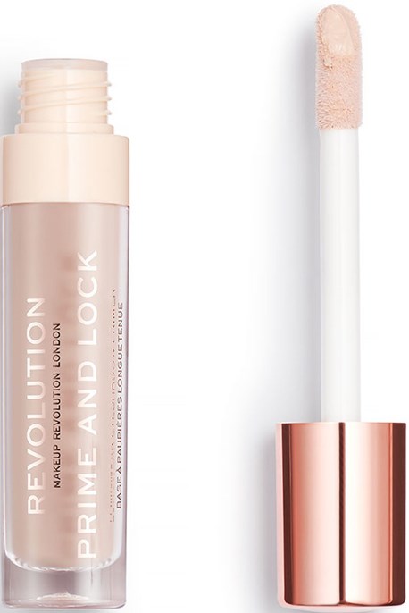 En foundationstift med en applikator och en roséguldig lock. Produkten är märkt "Revolution Makeup".
